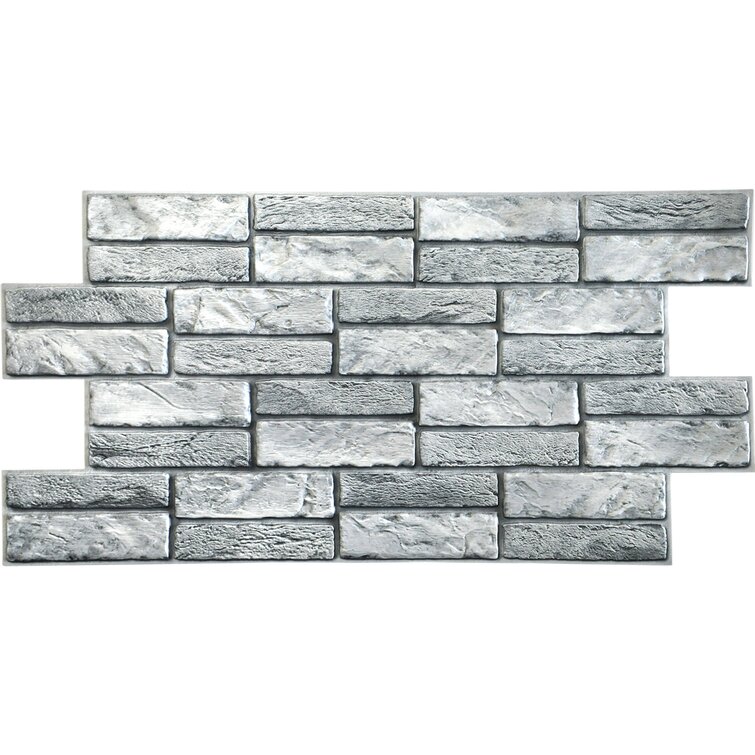 Grey Faux Old Brick, 3.1 Ft X 1.6 Ft, Pvc 3D Wall Panel, Interior Design  Wall Panelling Decor Commercial And Residential Application, 4.9 Sq. Feet